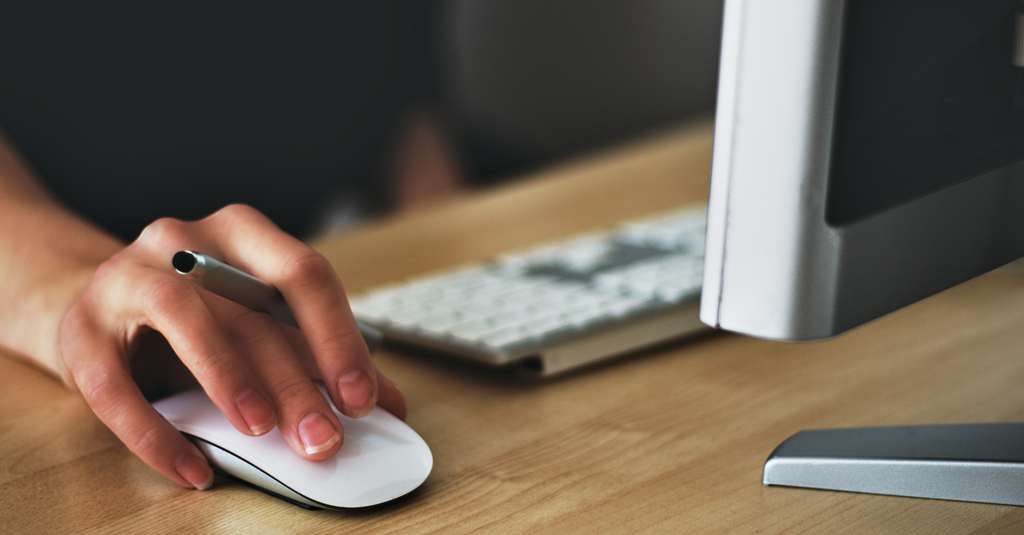 person using an ERP system on their computer